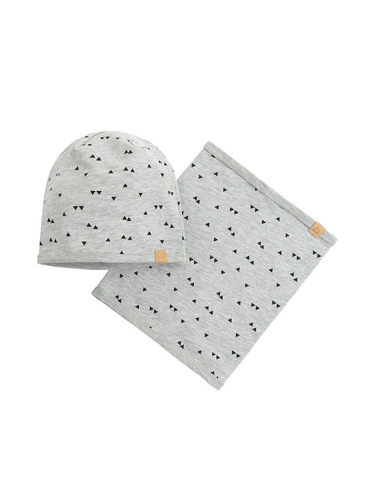 Cool Club Kids Beanie Set with Scarf Knitted Gray