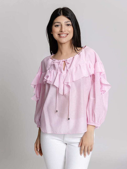 Pinko pentru Femei Bluză din Bumbac Roz