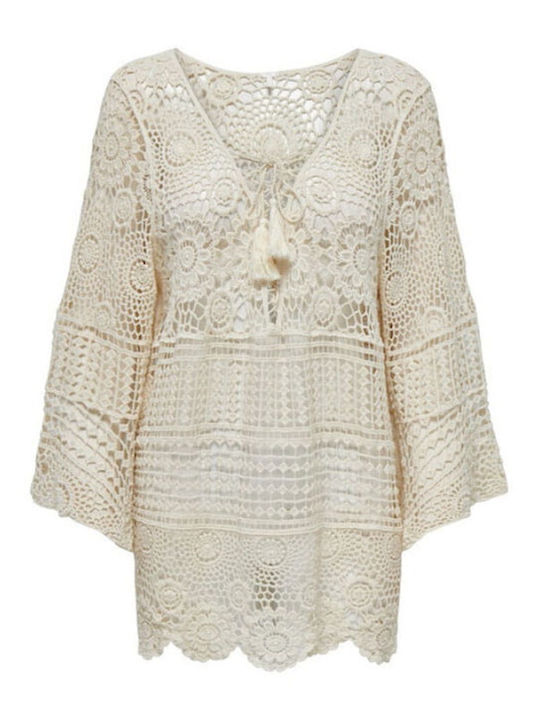 Only Women's Perforated Blouse Beige