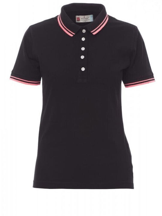 Damen Kurzarm-Polobluse Skipper Lady Payper Schwarz-Rosa
