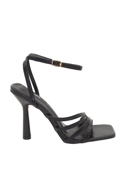 Morena Spain Damen Sandalen mit Dünn hohem Absatz in Schwarz Farbe