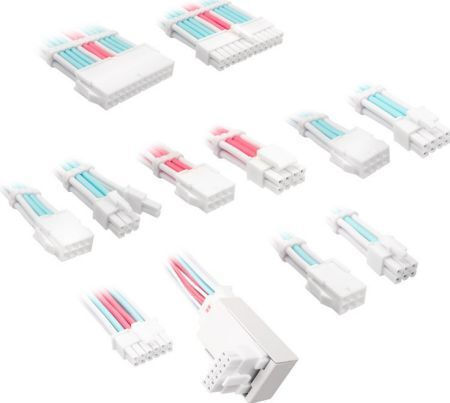 Kolink Psu Core Pro Braided Cable Extension Kit 12v-2x6 Typ 2 Brilliant White Neon Blue/pure Pink Corepro-ek-12vt2-bbp