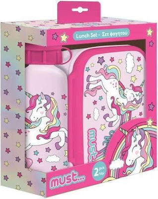 Must Σετ Φαγητού Unicorn Φαγητοδοχείο 800ml Παγούρι Αλουμινίου 500ml 585669