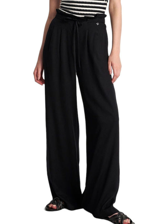 Trousers Fabric Attrattivo Trousers Loose Fit Line 91099042-black Women's