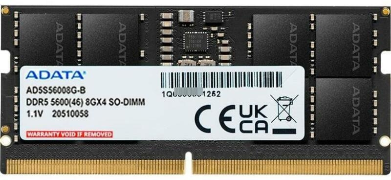 Adata 8GB DDR5 RAM cu Viteză 5600 pentru Laptop (AD5S56008G-S