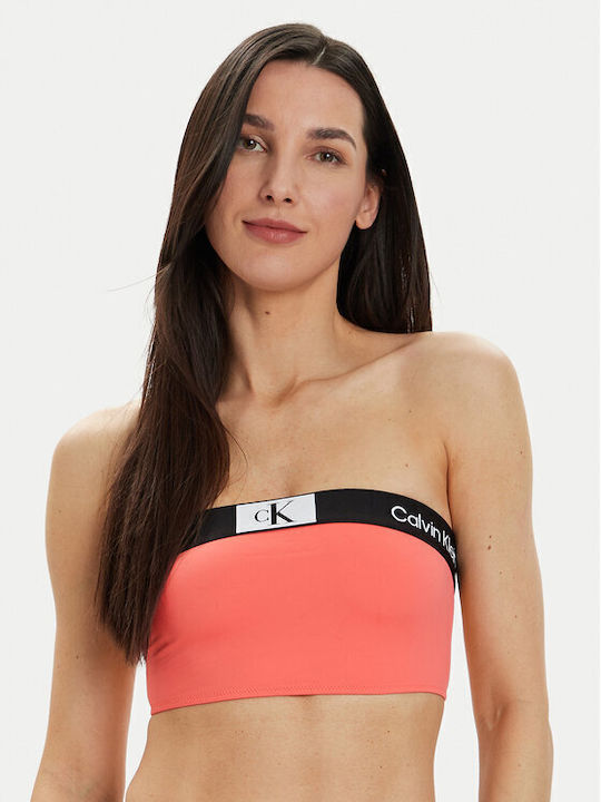 Strapless Bikini Top Ροζ