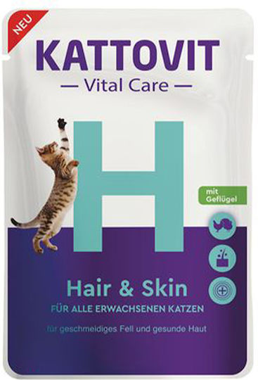 Kattovit Vital Care Wet Food for Adult Cats in Pouches with Poultry and Rice 85gr