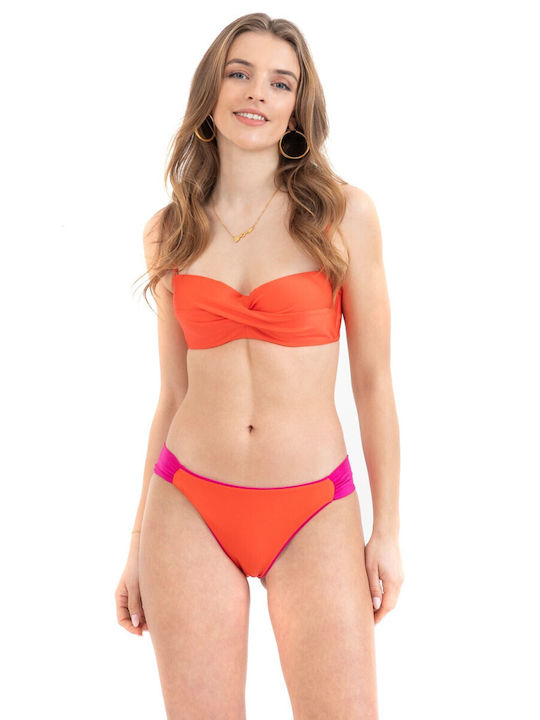 Pretty Me Padded Underwire Strapless Bikini with Adjustable Straps Orange