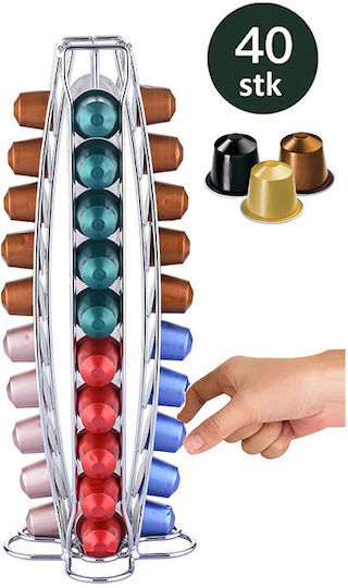 Cheffinger Metalic Bază pentru 40 capsule Nespresso 37.5x37.5x37.5cm CF-N04