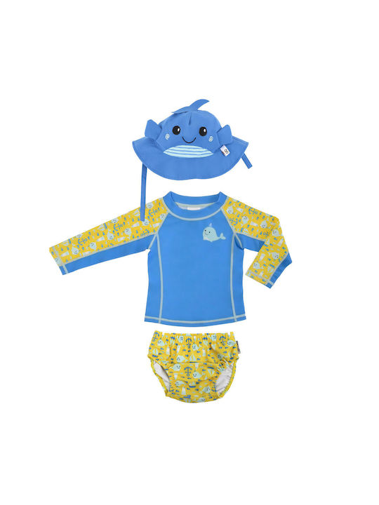 Set costum de baie Uv Pălărie Pălărie Bluză Willy Whale Zoocchini Bws-zoo16004