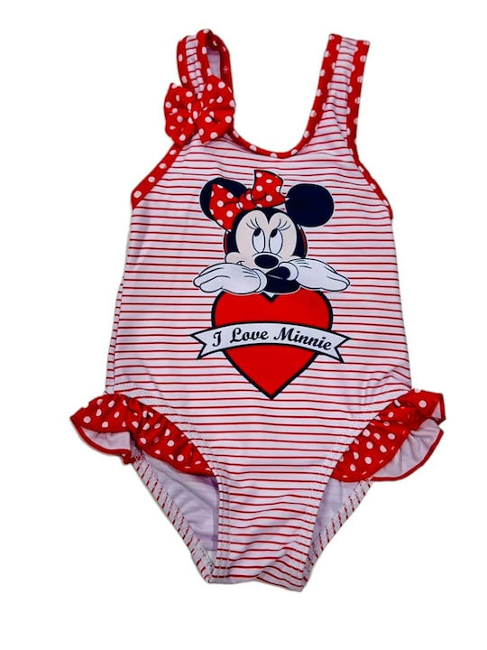 Disney Kids Swimwear One-Piece Striped Red