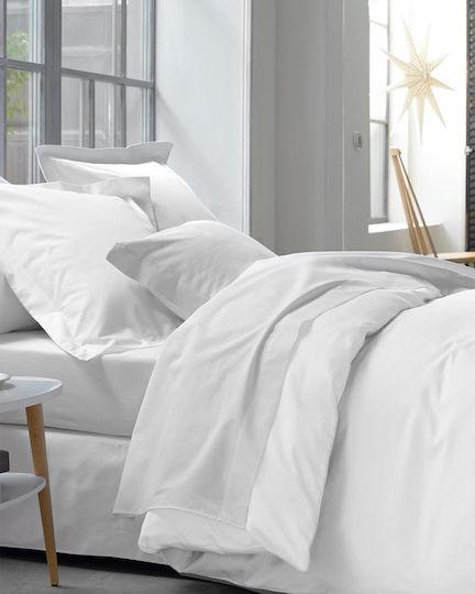 Mc Decor Hotelbettlaken Weiß Halbdoppel 180x270cm Baumwolle und Polyester 1Stück