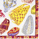 Xαρτοπετσέτες Luncheon Coquillage Purple 12.5x12.5cm Caspari 20 Tεμάχια