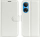 Litchi Skin Back Cover Piele Magnetic Alb (Honor X7)