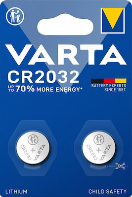 Varta Μπαταρίες Λιθίου Ρολογιών CR2032 2τμχ