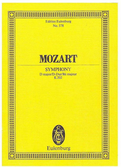 Mozart Symphony Nr.30 In D Major Pocket Score