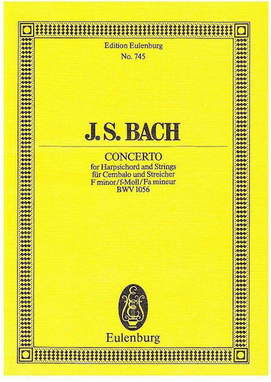 Bach Concerto In F Minor Bwv1056 Pocket Score