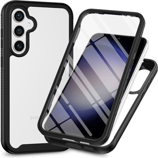 Erbord Back Cover Set with Tempered Glass Black Galaxy A55