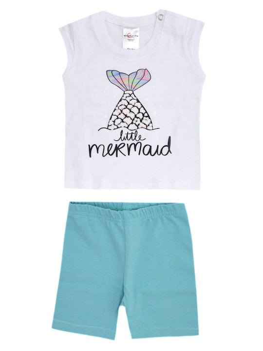 Set pentru copii cu șorturi Vară 2buc White/yellow Little Mermaid