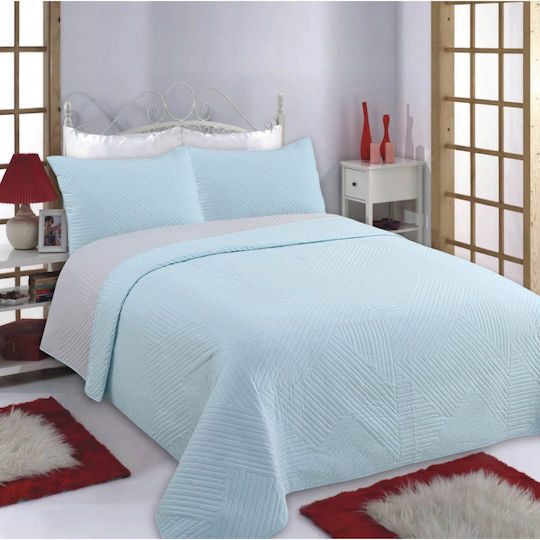 Silk Fashion Diamond Σετ Μονό Sky Blue 160x220cm 2τμχ