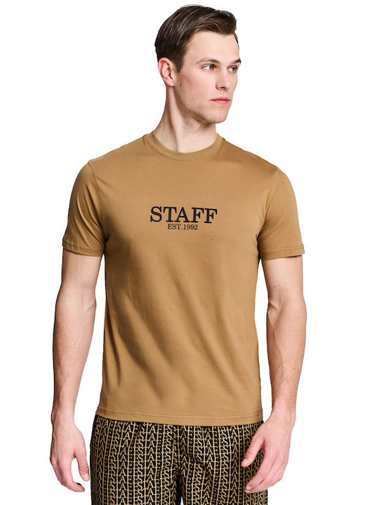 Staff Ανδρικό T-shirt Κοντομάνικο Καφέ