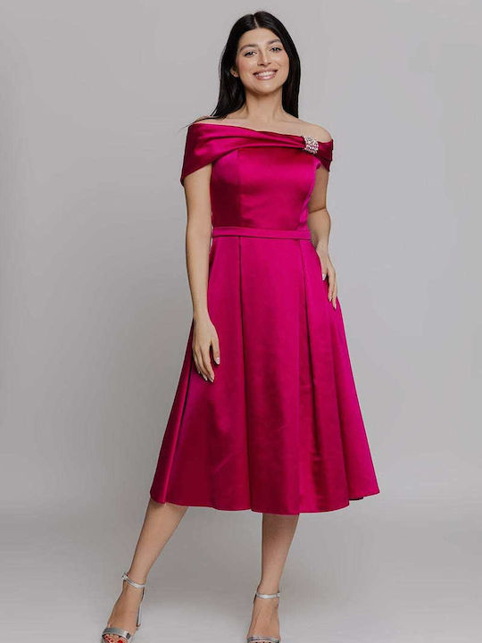 Emely Evening Strapless Dress Magenta R5168a