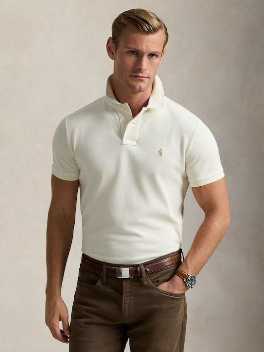 Polo Herrenbluse Kurzarm Parchment Cream
