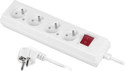 AWTools Steckdosenleiste 4 Steckdosen mit Kabel 1,5 m