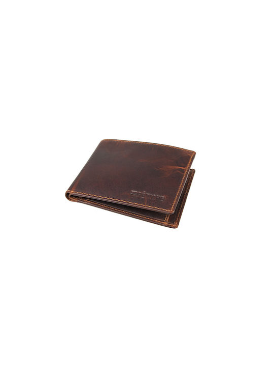 Fetiche Leather Δερμάτινο Ανδρικό Πορτοφόλι με RFID Καφέ