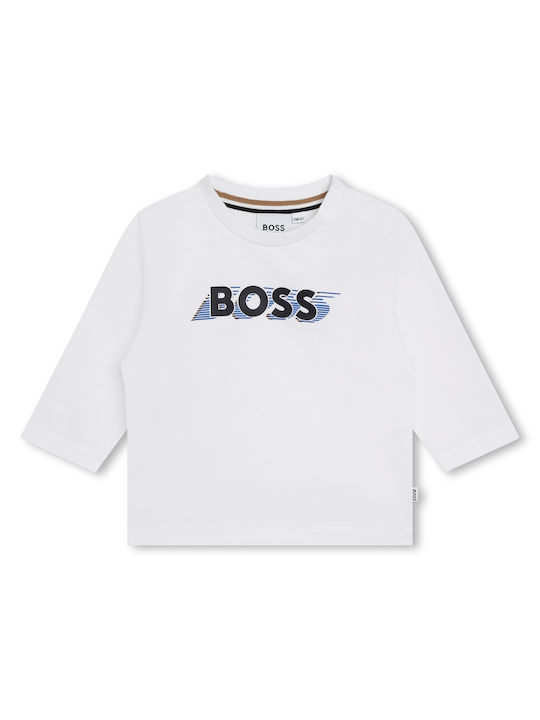 Hugo Boss Bluză pentru copii Cu mâneci lungi alb