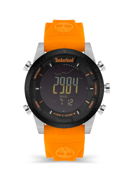 Timberland Digital Uhr Batterie mit Orange Kautschukarmband