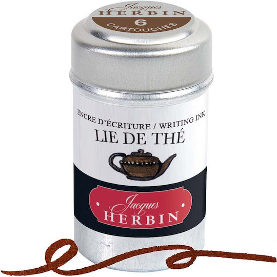 Jacques Herbin Ink Cartridges 6pcs Lie De 20144t