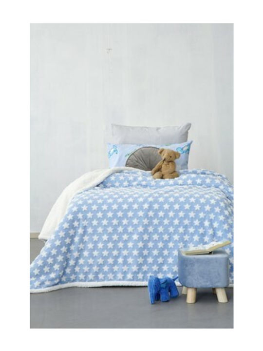 Palamaiki Κουβέρτα Κούνιας Fleece Γαλάζια 110x140εκ.