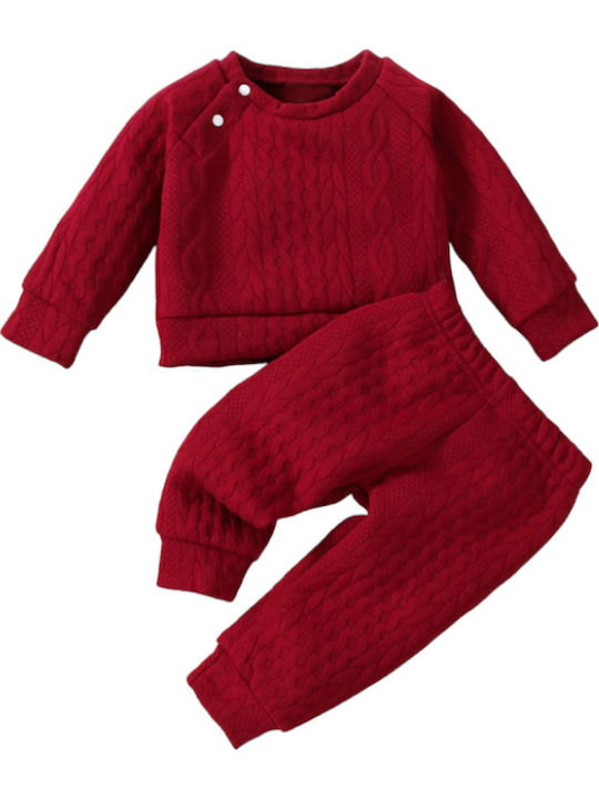 Kids Sweatpants Set Bordeaux 2pcs