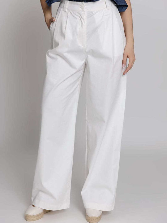 Mamoush Zoe High Waist Trousers White 193242