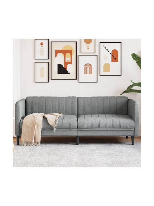 Τριθέσιος Καναπές Ανοιχτό Γκρι 193x76.5x74.5εκ.