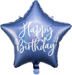 Happy Birthday Star Foil Balloon Blue 40 Cm