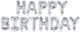 Ασημί “happy Birthday” Foil Μπαλόνια 14″ 13 Τεμ