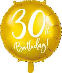 Party Deco Foil Balloon 30 Years Gold Universal 45 Cm
