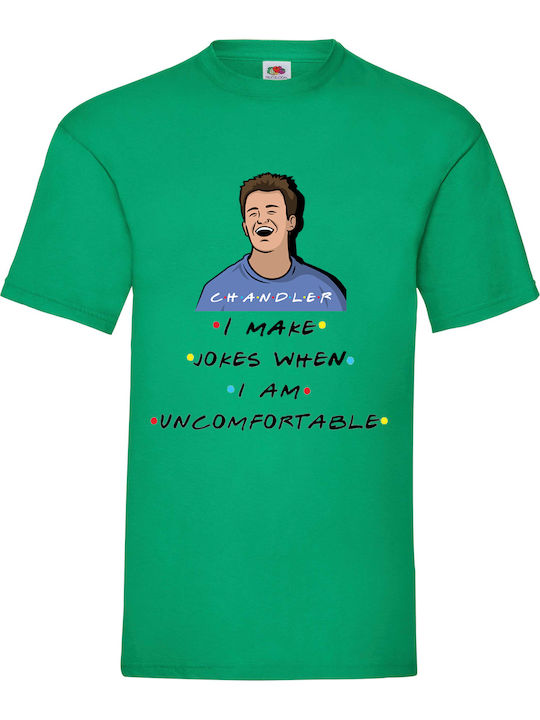 Fruit of the Loom Friends Tv Chandler T-shirt Πράσινο Βαμβακερό