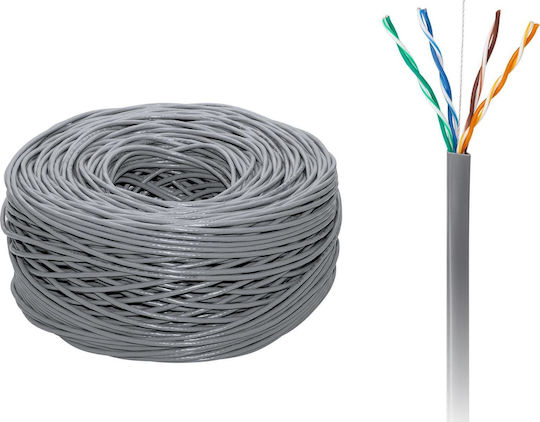 Cabletech Директно Свързване На Мед Cat.5e (Gigabit) Мрежов Кабел Ethernet 305м Сив