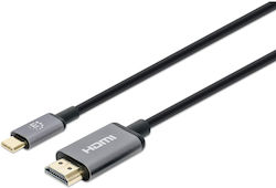 Manhattan 153607 HDMI male - HDMI male 2m Μαύρο