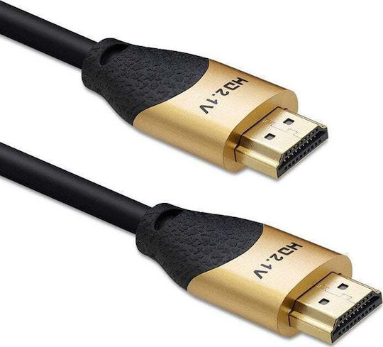 Qoltec HDMI 2.1 Ултра Висока Скорост 48Gbps 4K 120Hz HDR VRR Кабел HDMI Мъжки - HDMI Мъжки 2м Черен
