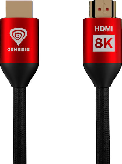 Genesis HDMI 2.1 Ultra High Speed 48Gbps 4K 120Hz HDR VRR Cable HDMI Male - HDMI Male 3m Red