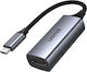 Unitek Μετατροπέας USB-C / HDMI / DisplayPort / Thunderbolt 3 male σε USB-C / HDMI / DisplayPort / Thunderbolt 3 female Ασημί 1τμχ V1412A