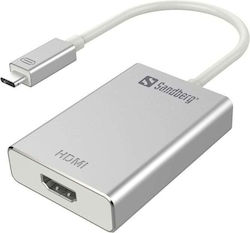 Sandberg 136-12 USB-C / HDMI Мъжки в USB-C / HDMI Мъжки