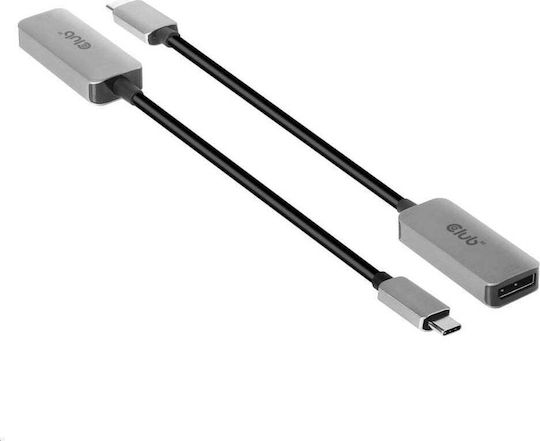 Club3D Konverter USB-C / DisplayPort männlich zu USB-C / DisplayPort weiblich Silber 1Stück CAC-1567
