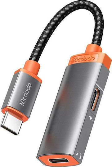 Mcdodo CA-0520 Конвертор USB-B / USB-C Мъжки в USB-B / USB-C Женски Сив