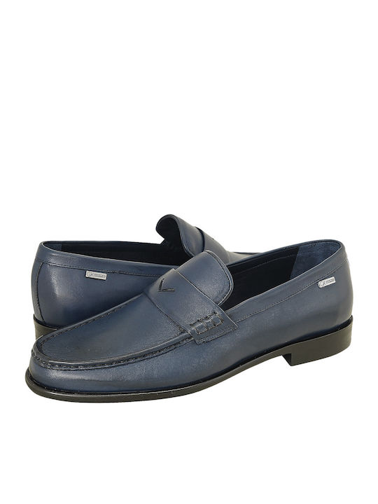 GK Uomo Leder Herren Mokassins in Blau Farbe