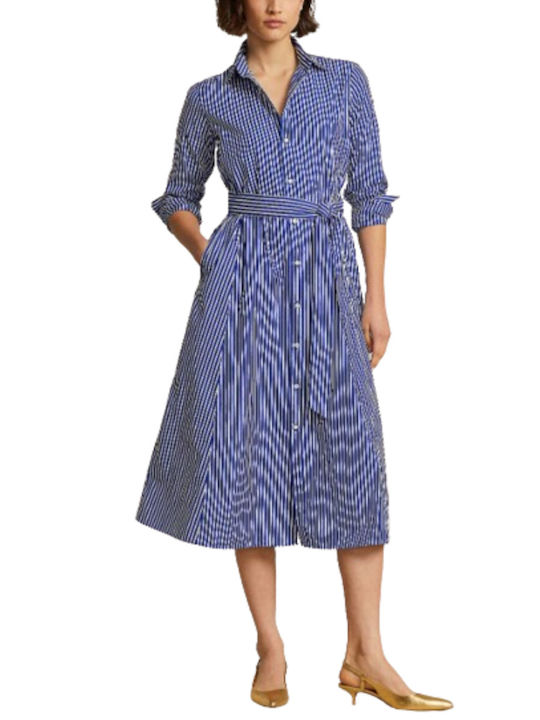 Ralph Lauren Dress Midi Φόρεμα Μπλε